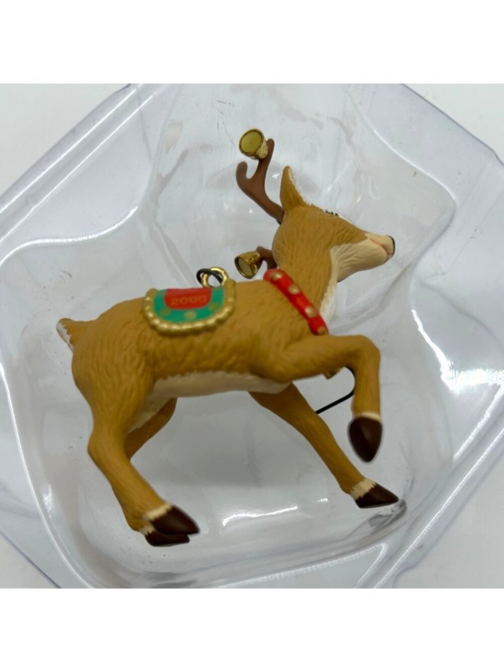 Hallmark Keepsake "Ringing Reindeer" 2000 Membership Ornament Holiday Decoration - Picture 7 of 13